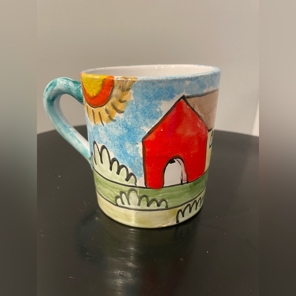 Nino Parrucca Italian Colorful Ceramic Mug with Artistic Design made in Italy